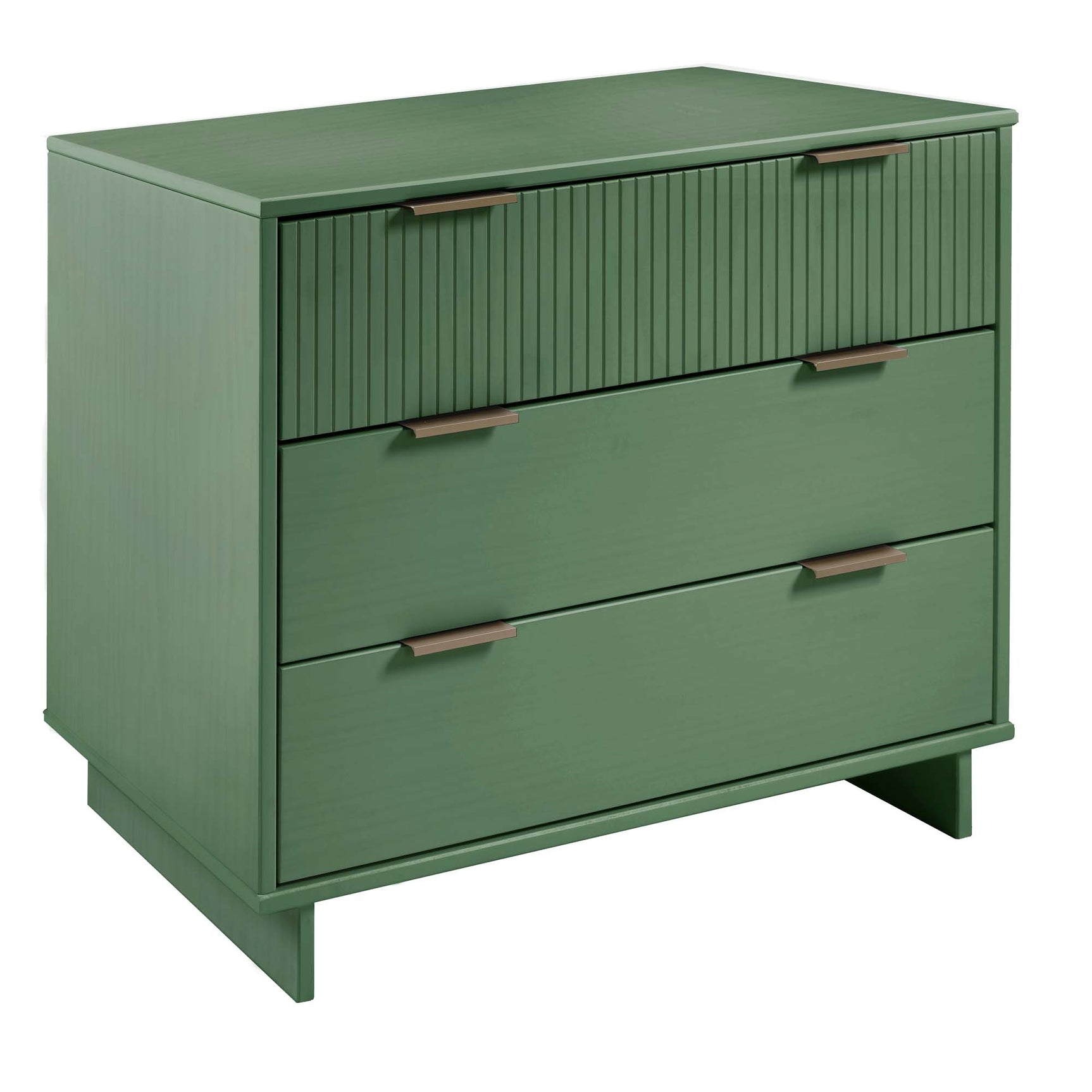 Granville 3-Piece Standard Dresser, Tall Narrow Chest and Nightstand Set in Sage Green - Ornate Home