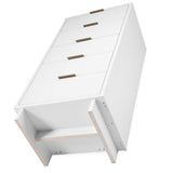 Granville 3-Piece Standard Dresser, Tall Narrow Chest and Nightstand Set in White - Ornate Home