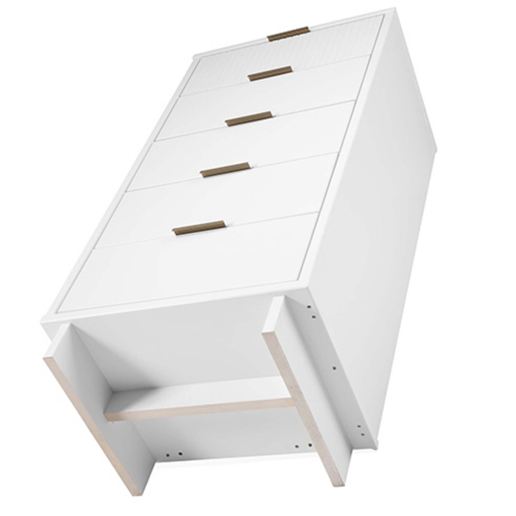 Granville 3-Piece Standard Dresser, Tall Narrow Chest and Nightstand Set in White - Ornate Home