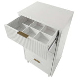 Granville 3-Piece Standard Dresser, Tall Narrow Chest and Nightstand Set in White - Ornate Home