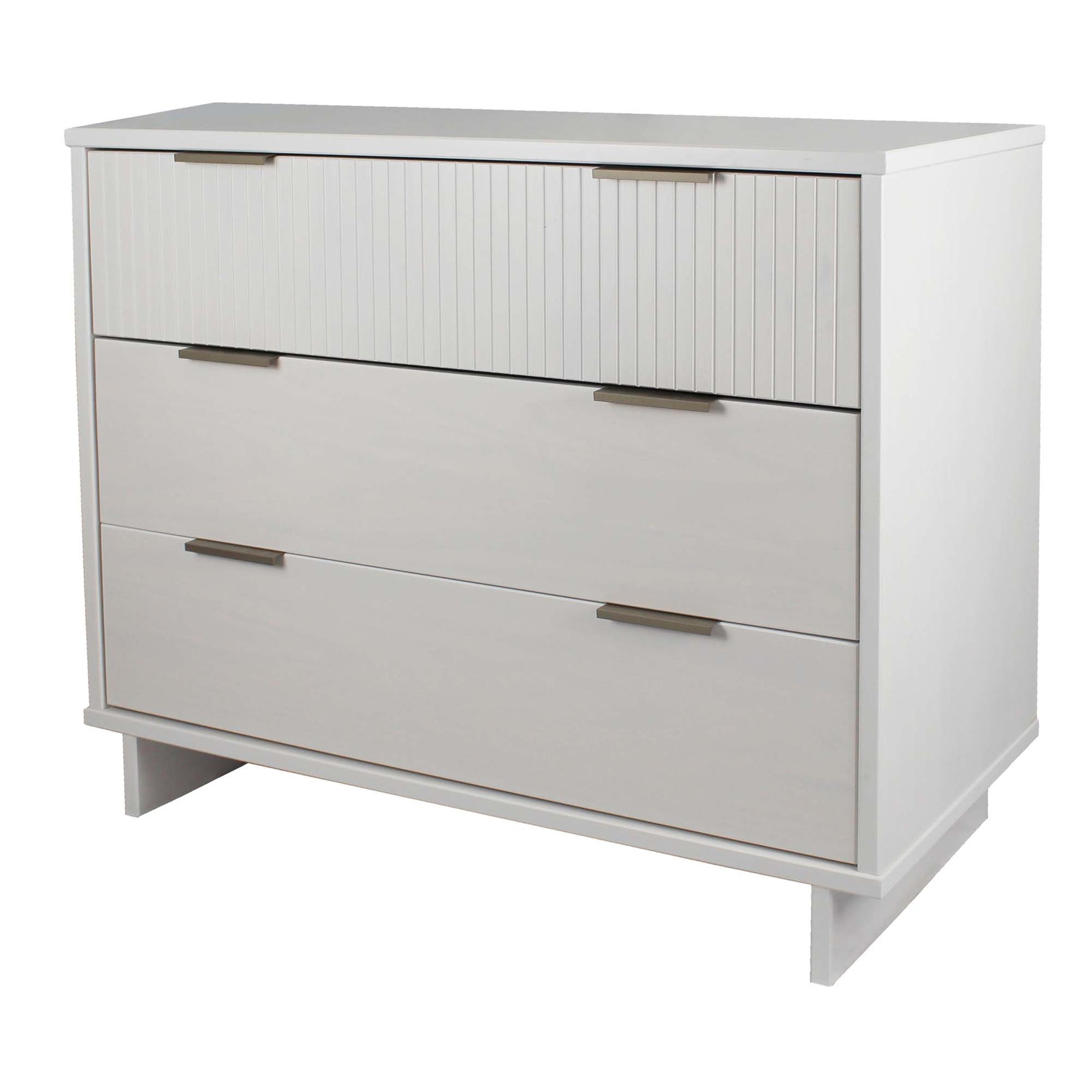 Granville 3-Piece Standard Dresser, Tall Narrow Chest and Nightstand Set in White - Ornate Home