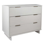 Granville 3-Piece Standard Dresser, Tall Narrow Chest and Nightstand Set in White - Ornate Home