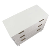 Granville 3-Piece Standard Dresser, Tall Narrow Chest and Nightstand Set in White - Ornate Home