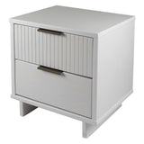 Granville 3-Piece Standard Dresser, Tall Narrow Chest and Nightstand Set in White - Ornate Home