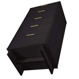 Granville 3-Piece Tall Narrow Chest, Double Dresser Set and Standard Dresser Set in Black - Ornate Home