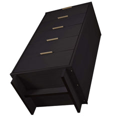 Granville 3-Piece Tall Narrow Chest, Double Dresser Set and Standard Dresser Set in Black - Ornate Home
