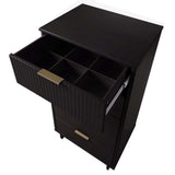 Granville 3-Piece Tall Narrow Chest, Double Dresser Set and Standard Dresser Set in Black - Ornate Home