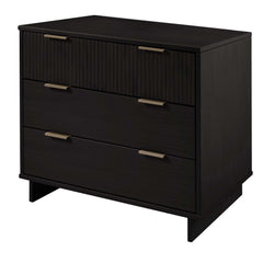 Granville 3-Piece Tall Narrow Chest, Double Dresser Set and Standard Dresser Set in Black - Ornate Home