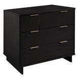 Granville 3-Piece Tall Narrow Chest, Double Dresser Set and Standard Dresser Set in Black - Ornate Home