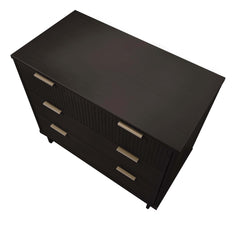 Granville 3-Piece Tall Narrow Chest, Double Dresser Set and Standard Dresser Set in Black - Ornate Home