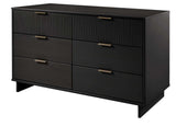 Granville 3-Piece Tall Narrow Chest, Double Dresser Set and Standard Dresser Set in Black - Ornate Home