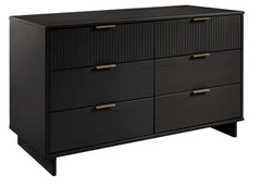 Granville 3-Piece Tall Narrow Chest, Double Dresser Set and Standard Dresser Set in Black - Ornate Home