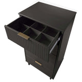 Granville 3-Piece Tall Narrow Chest, Double Dresser Set and Standard Dresser Set in Dark Grey - Ornate Home