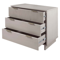 Granville 3-Piece Tall Narrow Chest, Double Dresser Set and Standard Dresser Set in Light Grey - Ornate Home
