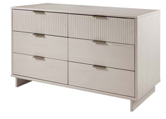 Granville 3-Piece Tall Narrow Chest, Double Dresser Set and Standard Dresser Set in Light Grey - Ornate Home
