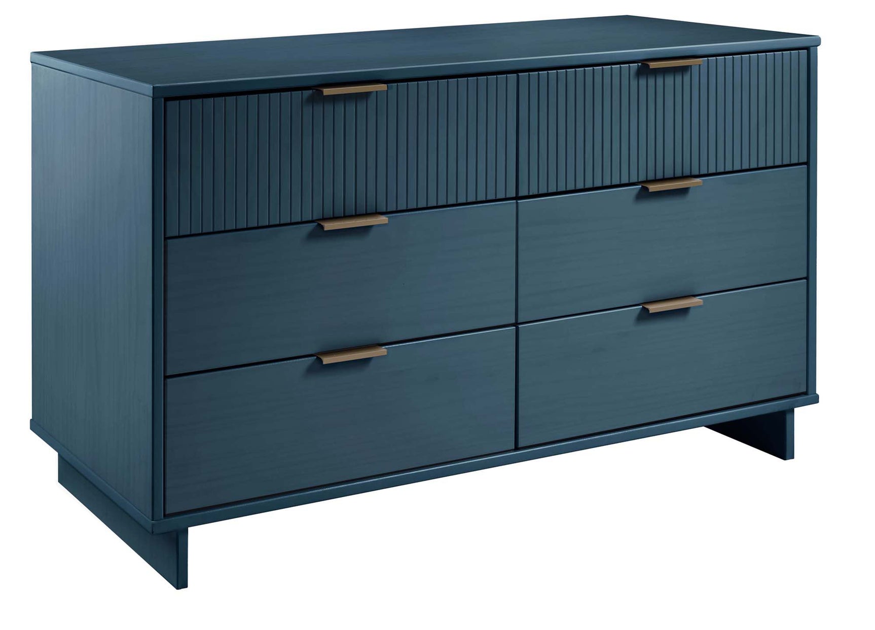 Granville 3-Piece Tall Narrow Chest, Double Dresser Set and Standard Dresser Set in Midnight Blue - Ornate Home
