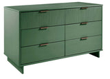Granville 3-Piece Tall Narrow Chest, Double Dresser Set and Standard Dresser Set in Sage Green - Ornate Home