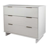 Granville 3-Piece Tall Narrow Chest, Double Dresser Set and Standard Dresser Set in White - Ornate Home