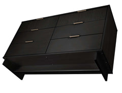 Granville 3-Piece Tall Narrow Chest, Double Dresser and Nightstand Set in Black - Ornate Home