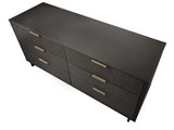 Granville 3-Piece Tall Narrow Chest, Double Dresser and Nightstand Set in Dark Grey - Ornate Home