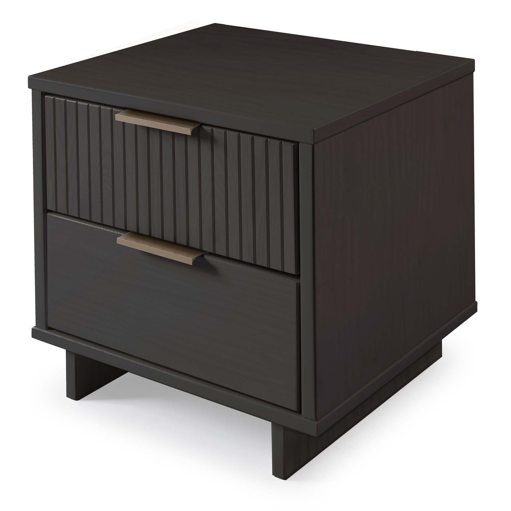 Granville 3-Piece Tall Narrow Chest, Double Dresser and Nightstand Set in Dark Grey - Ornate Home
