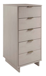 Granville 3-Piece Tall Narrow Chest, Double Dresser and Nightstand Set in Light Grey - Ornate Home