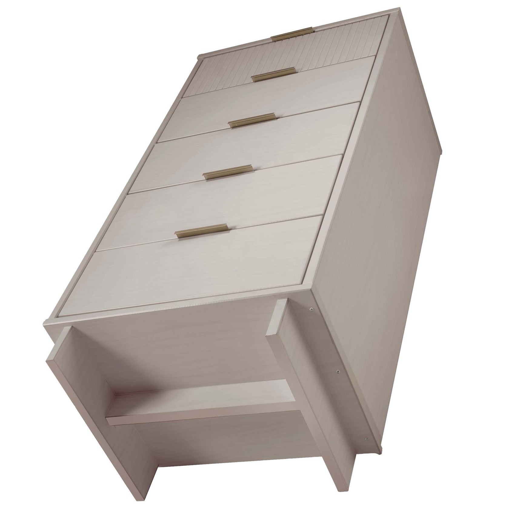 Granville 3-Piece Tall Narrow Chest, Double Dresser and Nightstand Set in Light Grey - Ornate Home