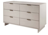 Granville 3-Piece Tall Narrow Chest, Double Dresser and Nightstand Set in Light Grey - Ornate Home