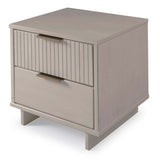 Granville 3-Piece Tall Narrow Chest, Double Dresser and Nightstand Set in Light Grey - Ornate Home