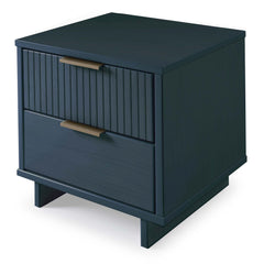 Granville 3-Piece Tall Narrow Chest, Double Dresser and Nightstand Set in Midnight Blue - Ornate Home