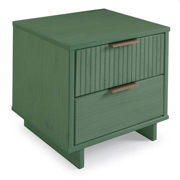 Granville 3-Piece Tall Narrow Chest, Double Dresser and Nightstand Set in Sage Green - Ornate Home