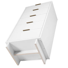 Granville 3-Piece Tall Narrow Chest, Double Dresser and Nightstand Set in White - Ornate Home