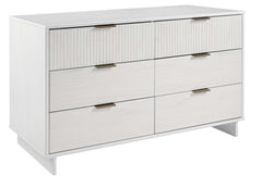 Granville 3-Piece Tall Narrow Chest, Double Dresser and Nightstand Set in White - Ornate Home