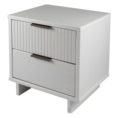 Granville 3-Piece Tall Narrow Chest, Double Dresser and Nightstand Set in White - Ornate Home