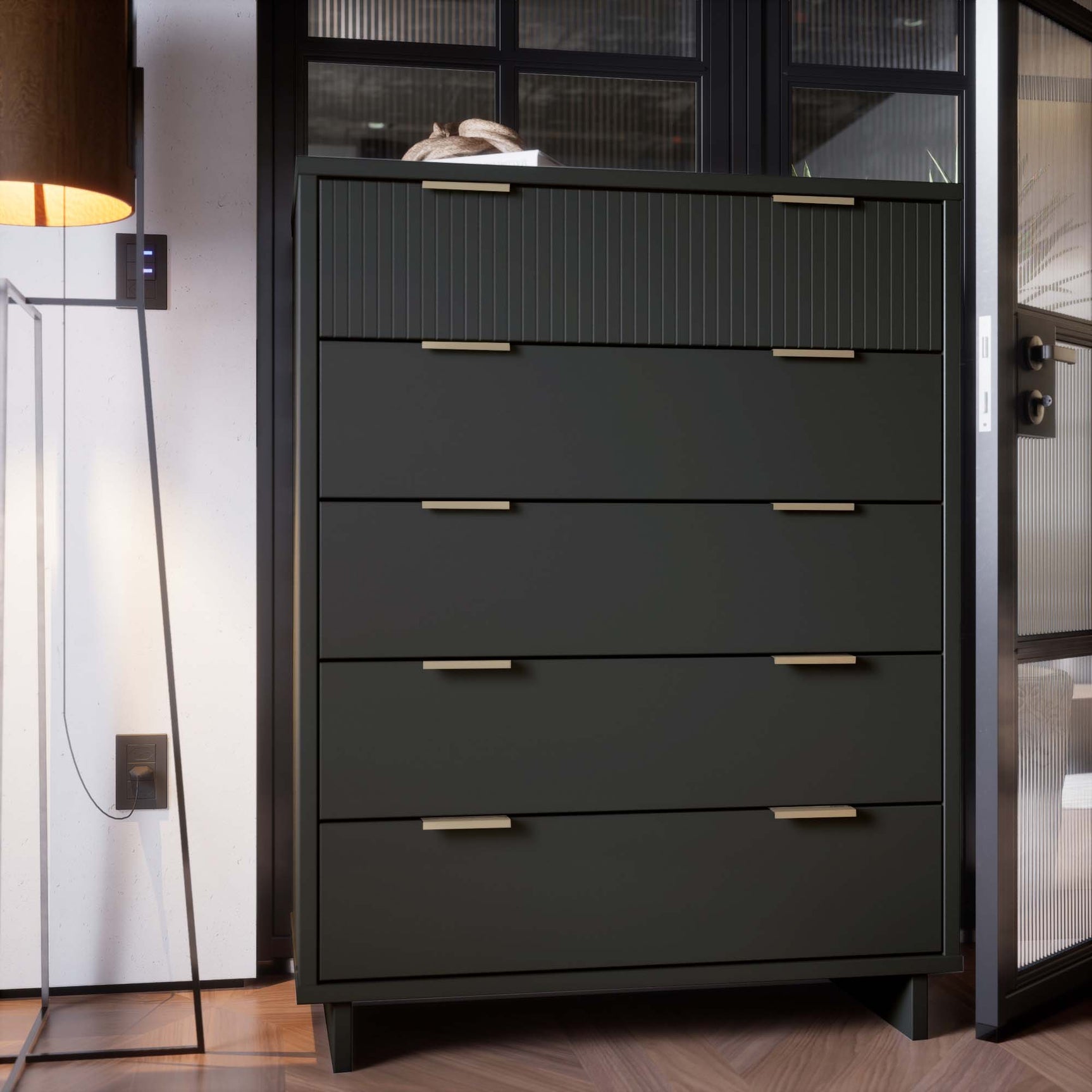 Granville 45.27 Tall Dresser in Dark Grey - Ornate Home