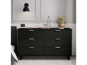 Granville 55.07 Double Wide Dresser in Black - Ornate Home