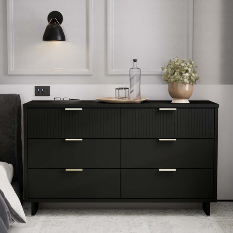 Granville 55.07 Double Wide Dresser in Black - Ornate Home