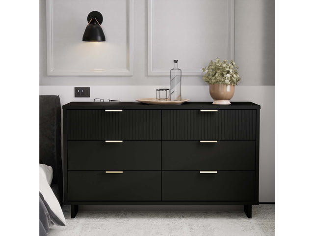 Granville 55.07 Double Wide Dresser in Black - Ornate Home