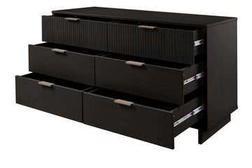 Granville 55.07 Double Wide Dresser in Black - Ornate Home