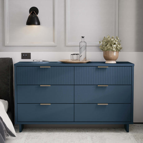 Granville 55.07 Double Wide Dresser in Midnight Blue - Ornate Home