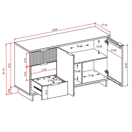 Granville 55.07 Sideboard in White - Ornate Home