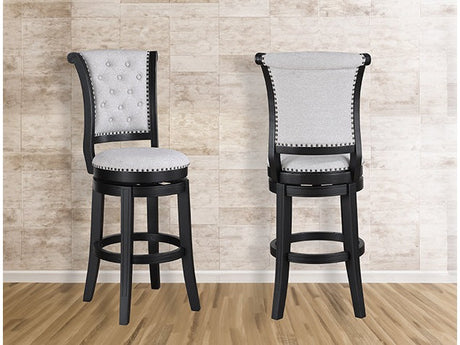 Granville Black/Dove Swivel Bar Stool (Set of 2) - Ornate Home