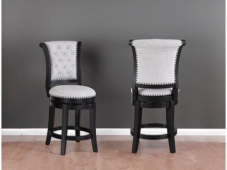 Granville Black/Dove Swivel Pub Stool (Set of 2) - Ornate Home