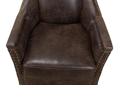 Granville Brown Leather Chair - Ornate Home