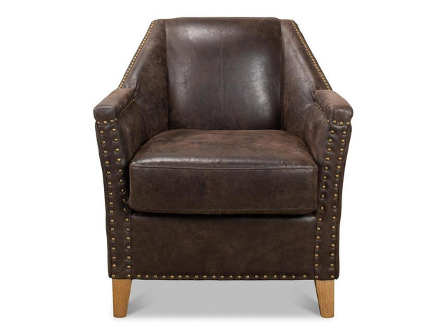 Granville Brown Leather Chair - Ornate Home