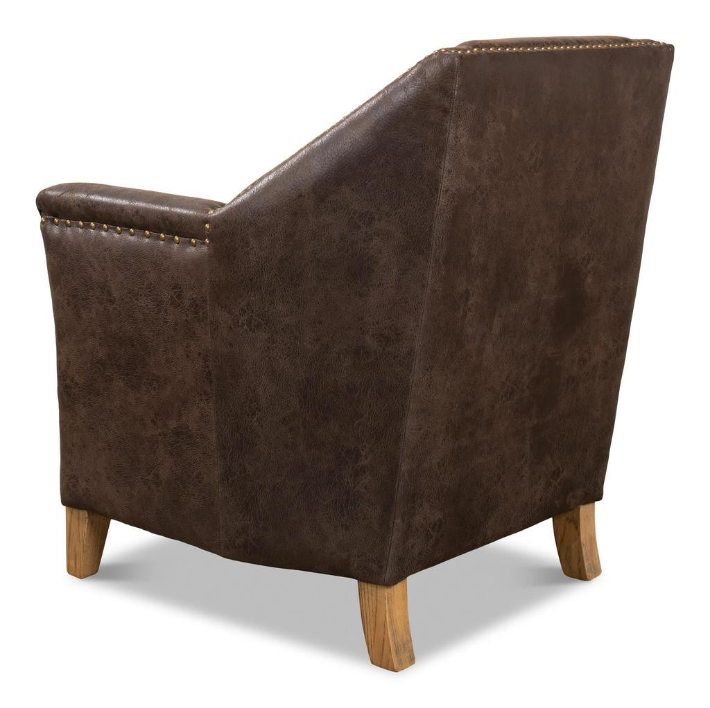 Granville Brown Leather Chair - Ornate Home