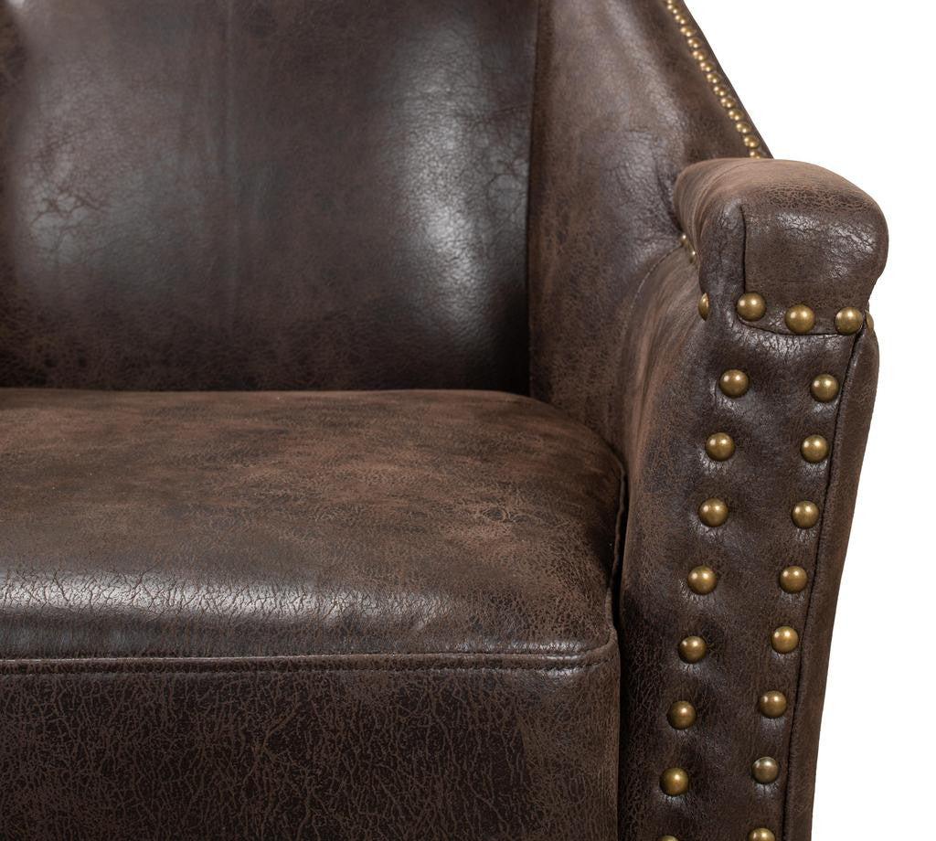 Granville Brown Leather Chair - Ornate Home