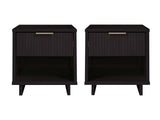 Granville Nightstand 1.0 in Black (set of 2) - Ornate Home