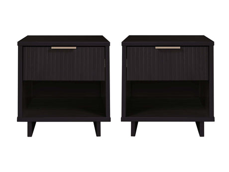 Granville Nightstand 1.0 in Black (set of 2) - Ornate Home