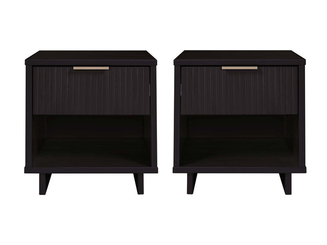 Granville Nightstand 1.0 in Black (set of 2) - Ornate Home
